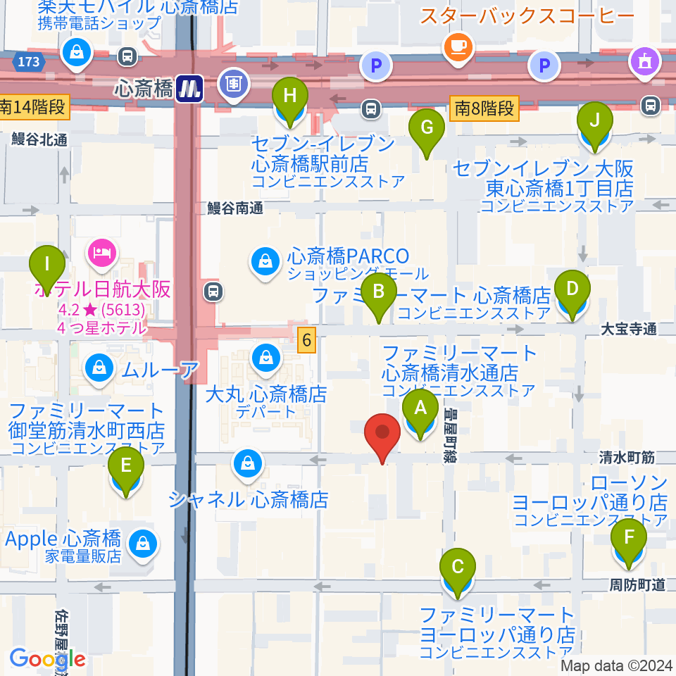 国際楽器社周辺のコンビニエンスストア一覧地図