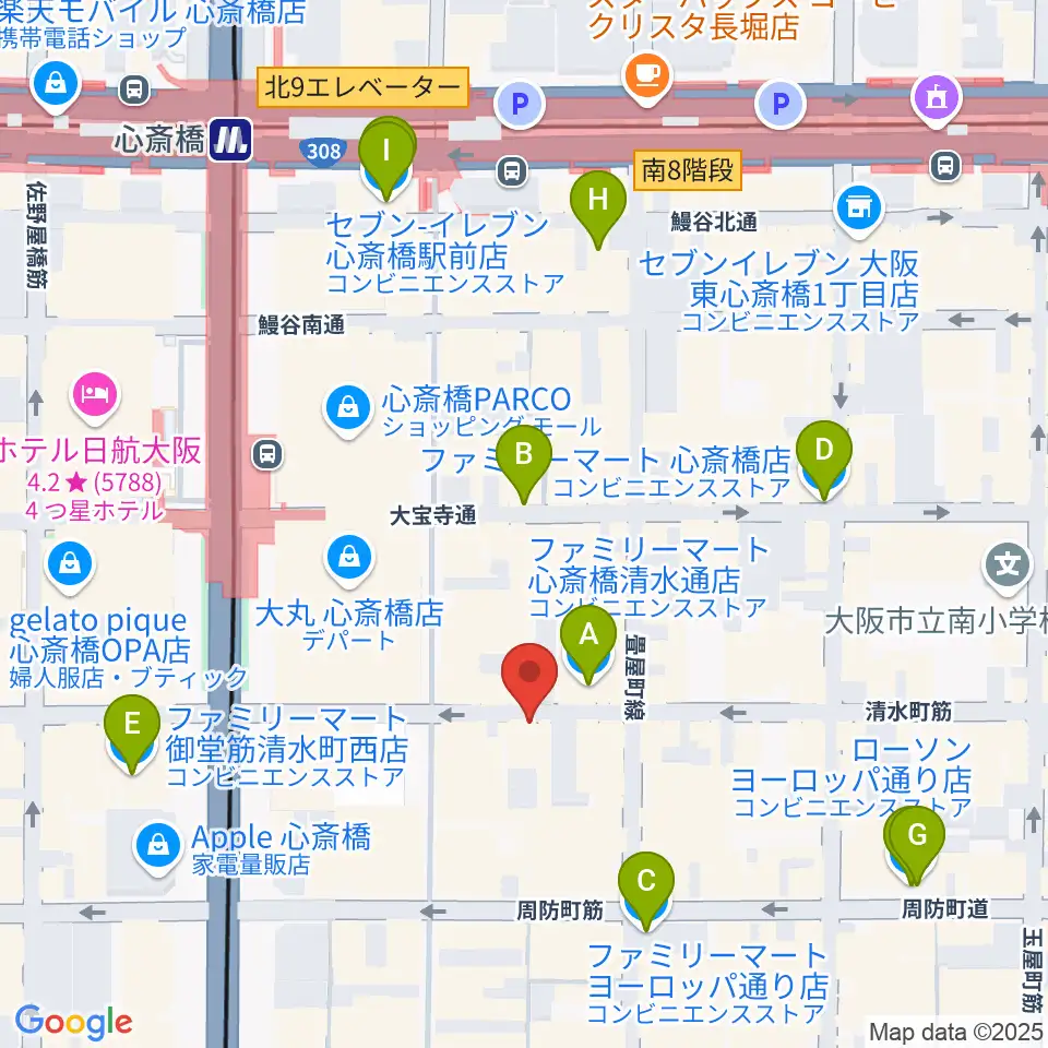 国際楽器社周辺のコンビニエンスストア一覧地図