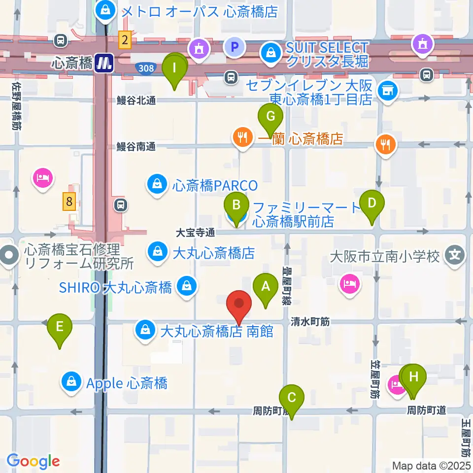 国際楽器社周辺のコンビニエンスストア一覧地図