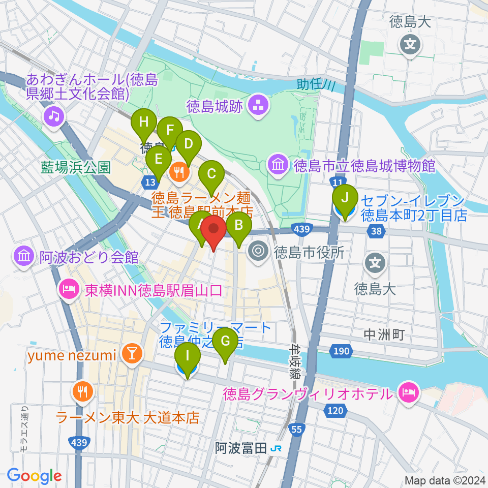 黒崎楽器本店周辺のコンビニエンスストア一覧地図