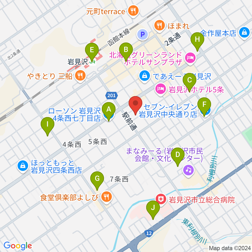 北海道教育楽器 ミュージックショップバンバン周辺のコンビニエンスストア一覧地図