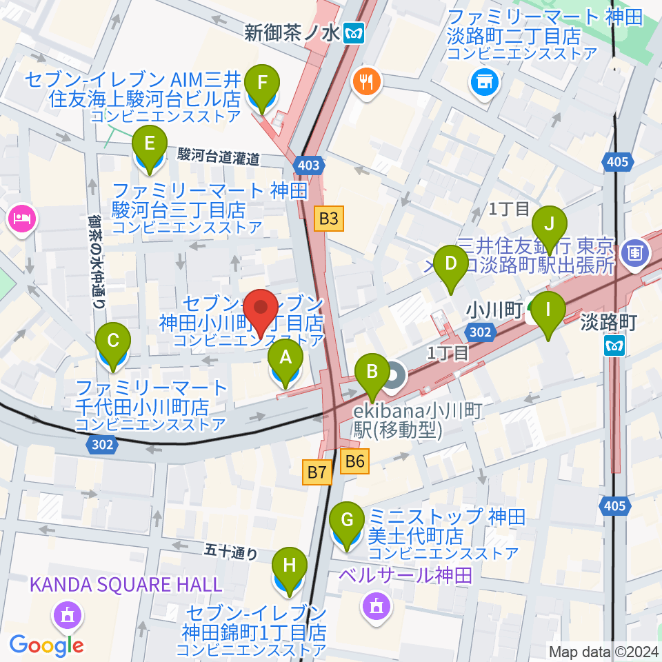 ラックギター周辺のコンビニエンスストア一覧地図