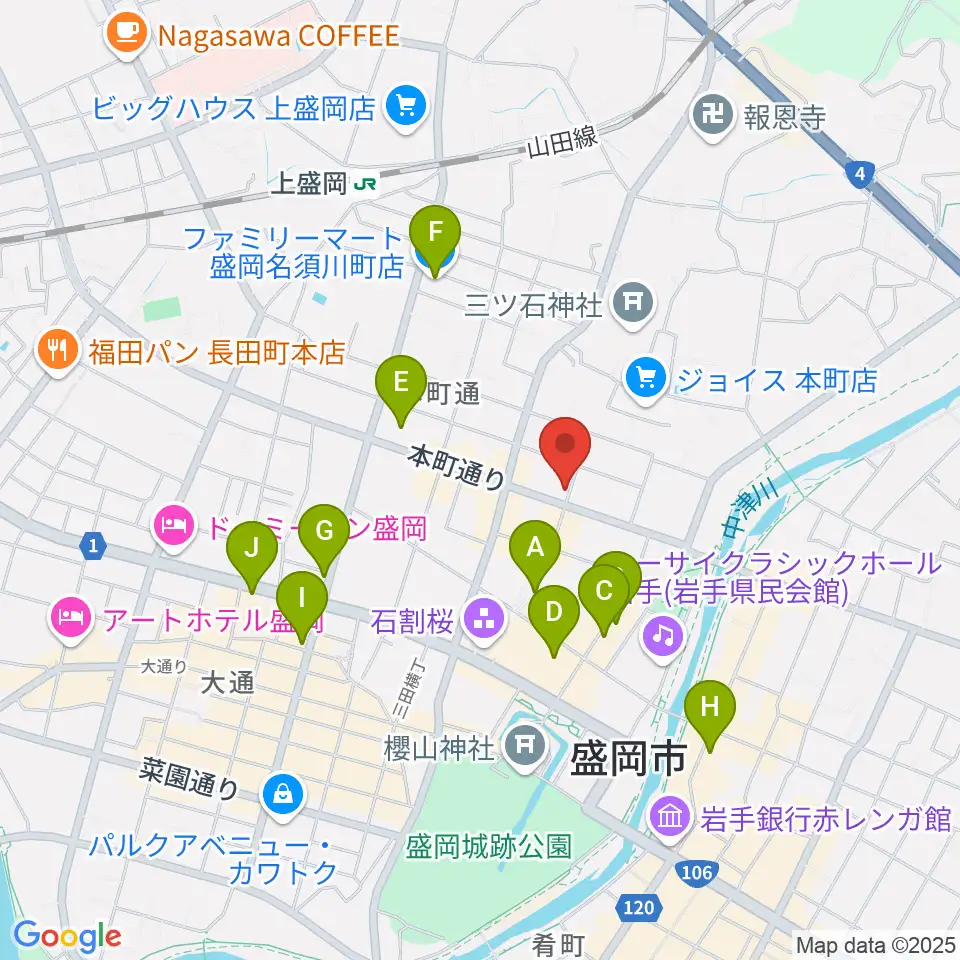 松本伸弦楽器工房周辺のコンビニエンスストア一覧地図
