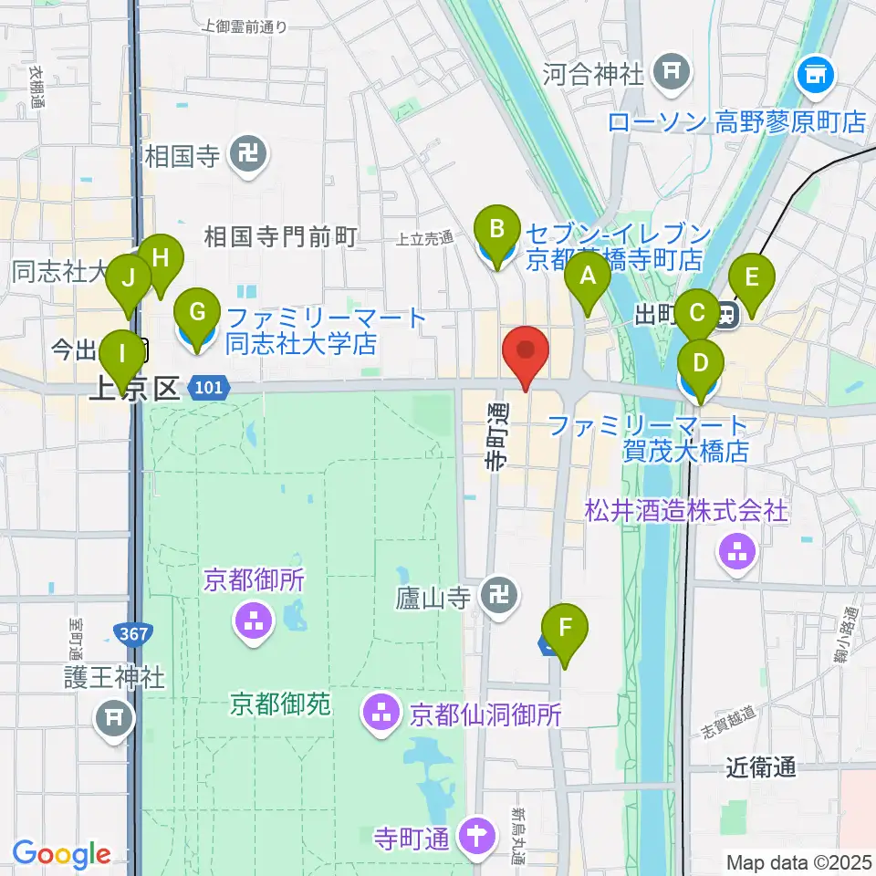 マツヲ楽器周辺のコンビニエンスストア一覧地図