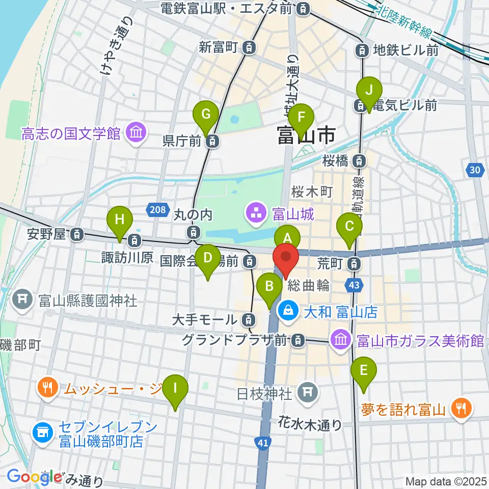ミヤコ楽器店周辺のコンビニエンスストア一覧地図