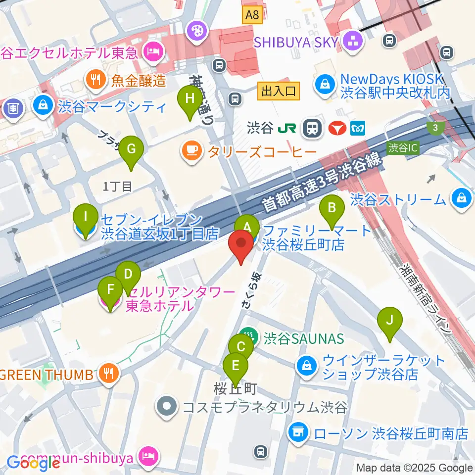 イケベ楽器店 鍵盤堂・パワーレック・パワーDJ's周辺のコンビニエンスストア一覧地図