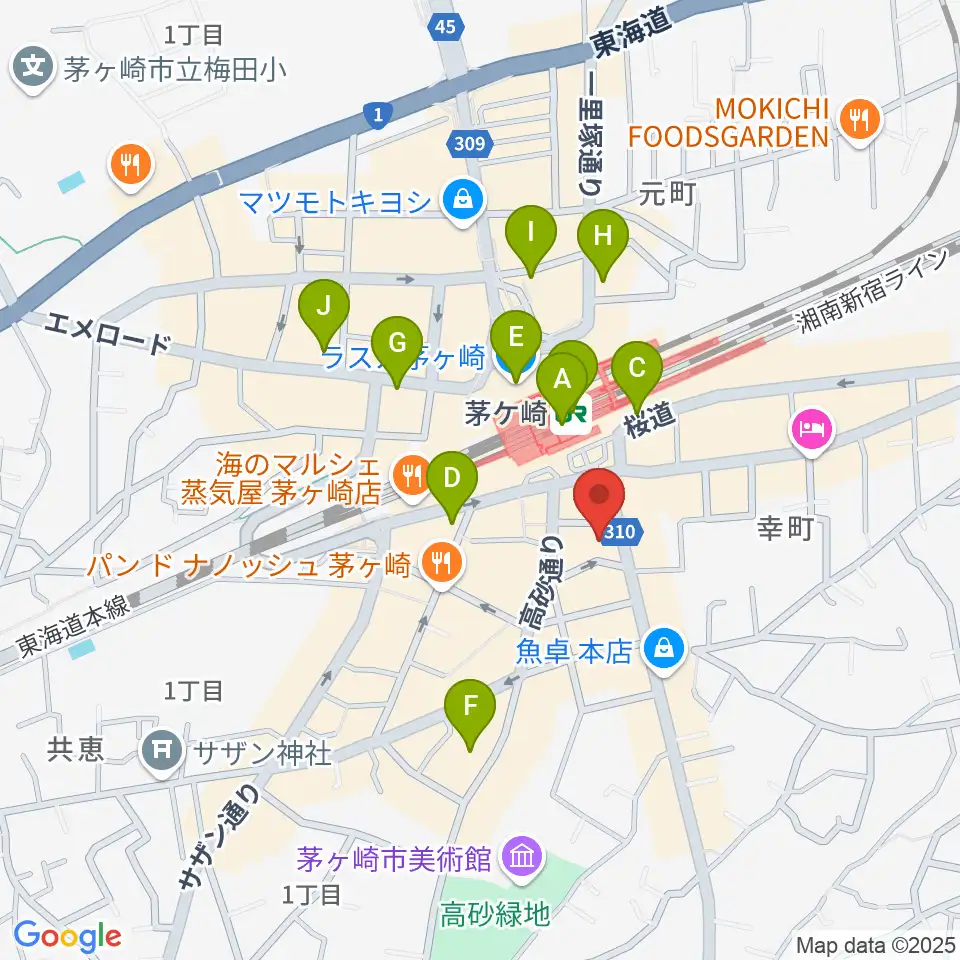 長谷川楽器本店周辺のコンビニエンスストア一覧地図