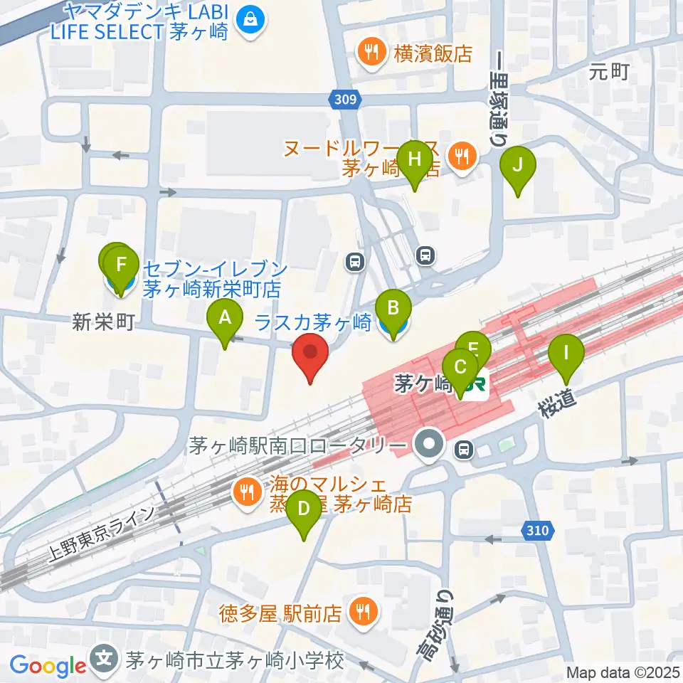 長谷川楽器北口店周辺のコンビニエンスストア一覧地図