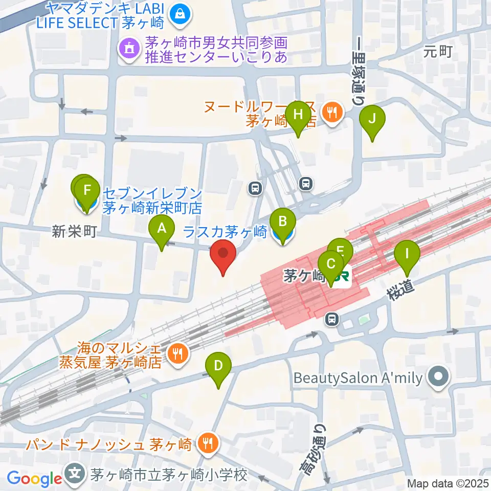 長谷川楽器北口店周辺のコンビニエンスストア一覧地図