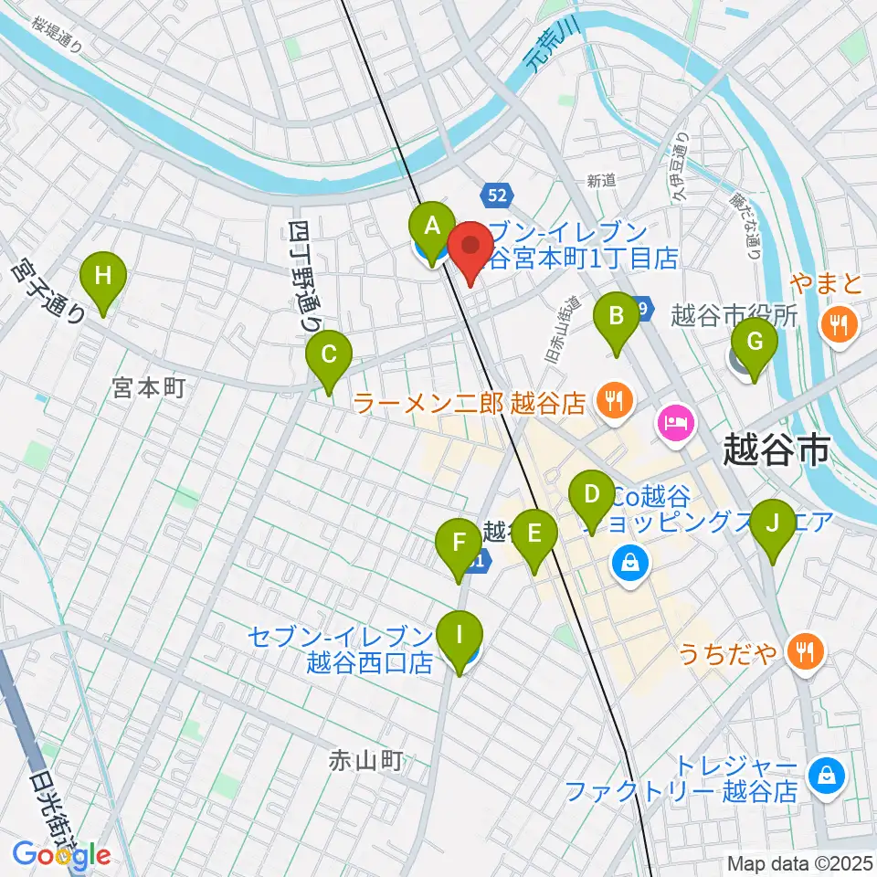 ネギシ楽器周辺のコンビニエンスストア一覧地図