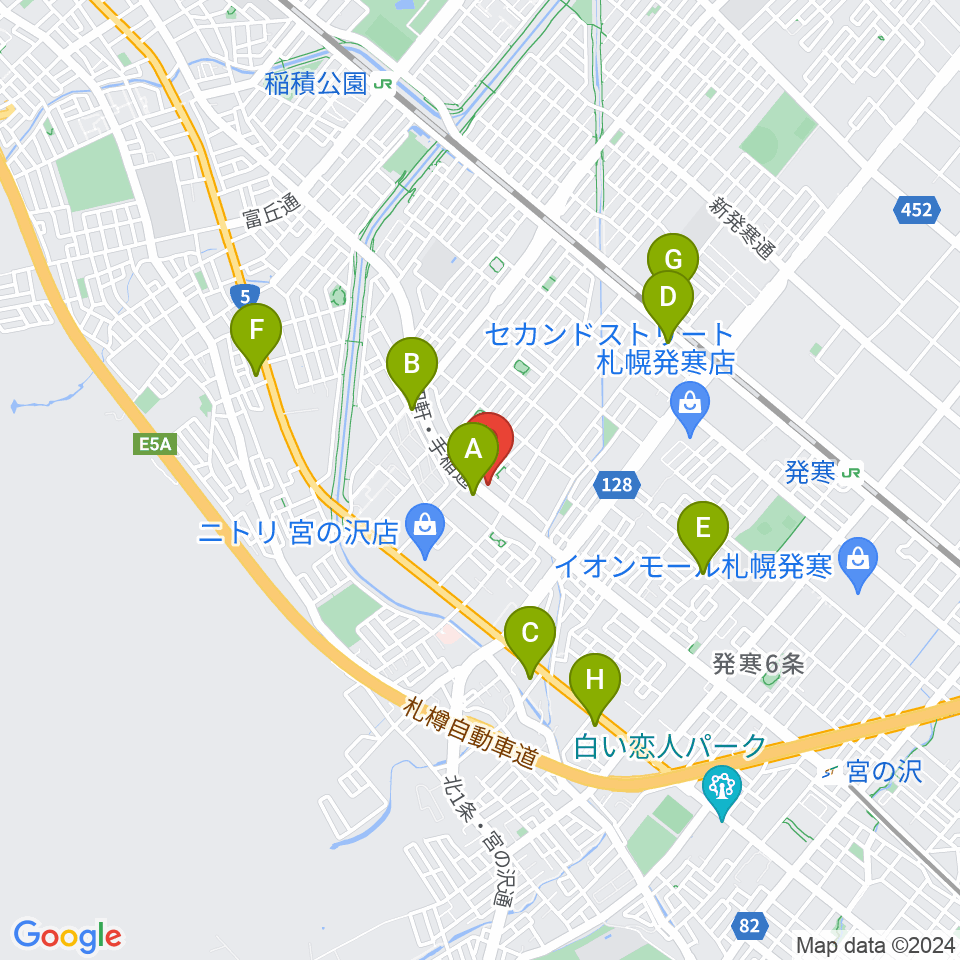 エルム楽器札幌本店周辺のコンビニエンスストア一覧地図