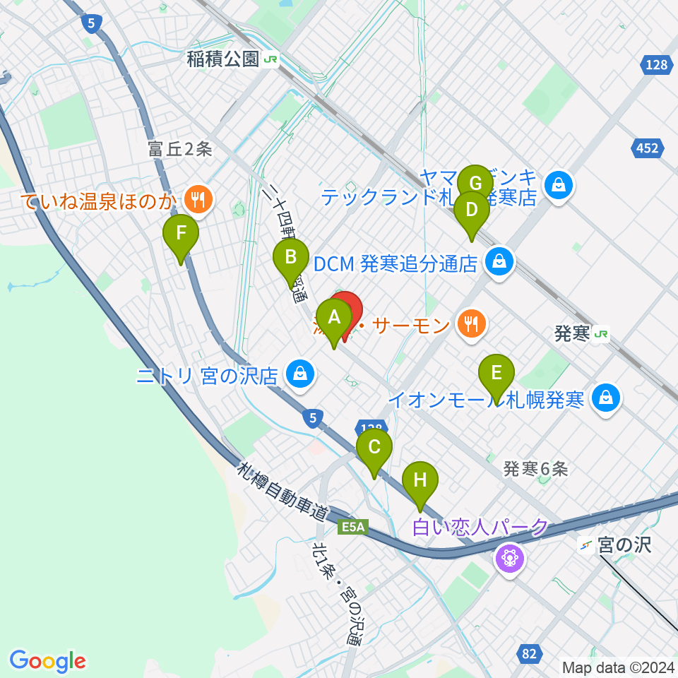 エルム楽器札幌本店周辺のコンビニエンスストア一覧地図