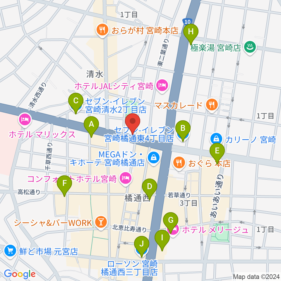 西村楽器 micc本店周辺のコンビニエンスストア一覧地図