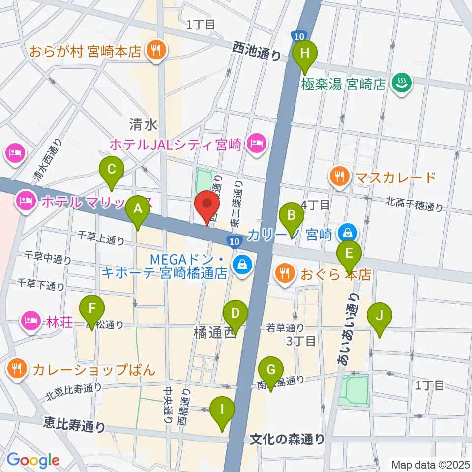 西村楽器 micc本店周辺のコンビニエンスストア一覧地図