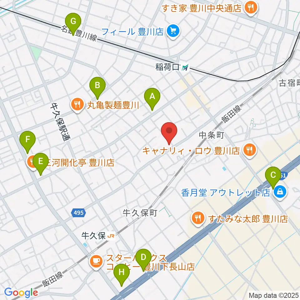 オリエント楽器 豊川店周辺のコンビニエンスストア一覧地図