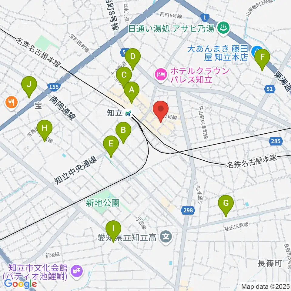 ピアノ百貨知立店周辺のコンビニエンスストア一覧地図
