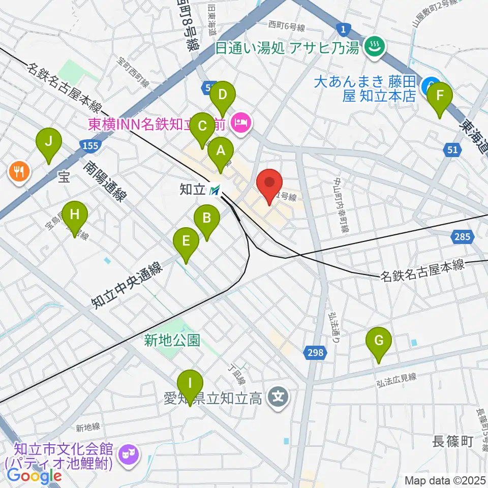 ピアノ百貨知立店周辺のコンビニエンスストア一覧地図
