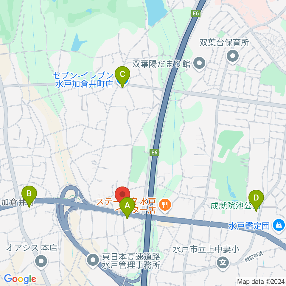 ピアノハウス水戸周辺のコンビニエンスストア一覧地図