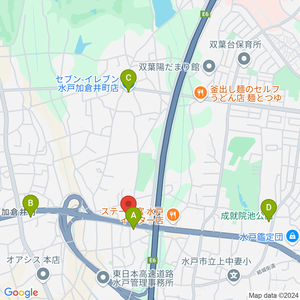 ピアノハウス水戸周辺のコンビニエンスストア一覧地図