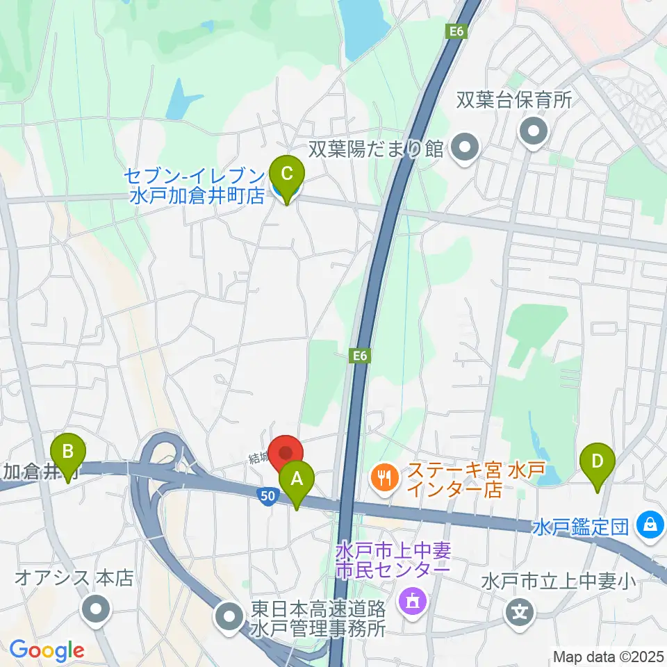 ピアノハウス水戸周辺のコンビニエンスストア一覧地図