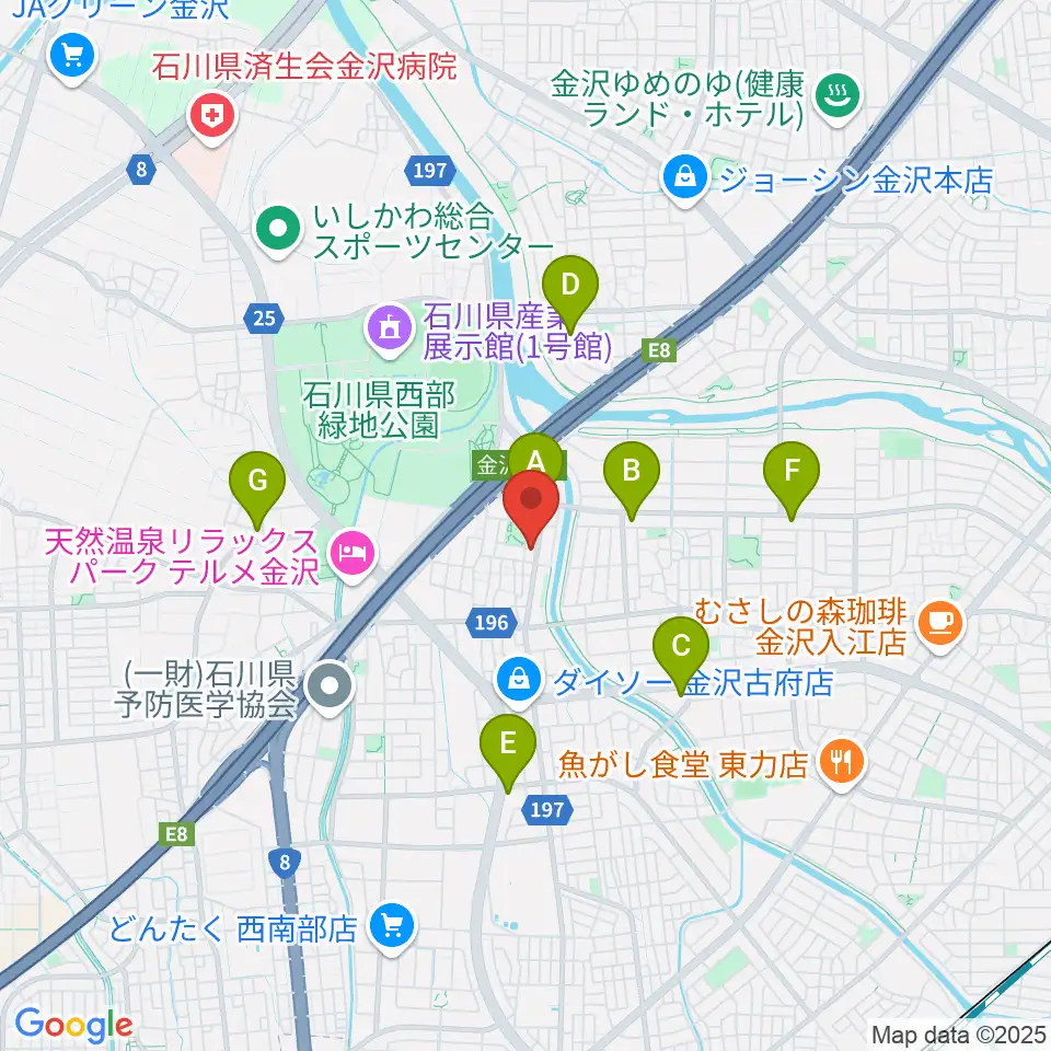 ピアノ工房カナザワ周辺のコンビニエンスストア一覧地図