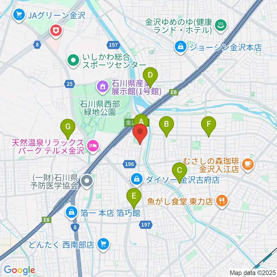 ピアノ工房カナザワ周辺のコンビニエンスストア一覧地図