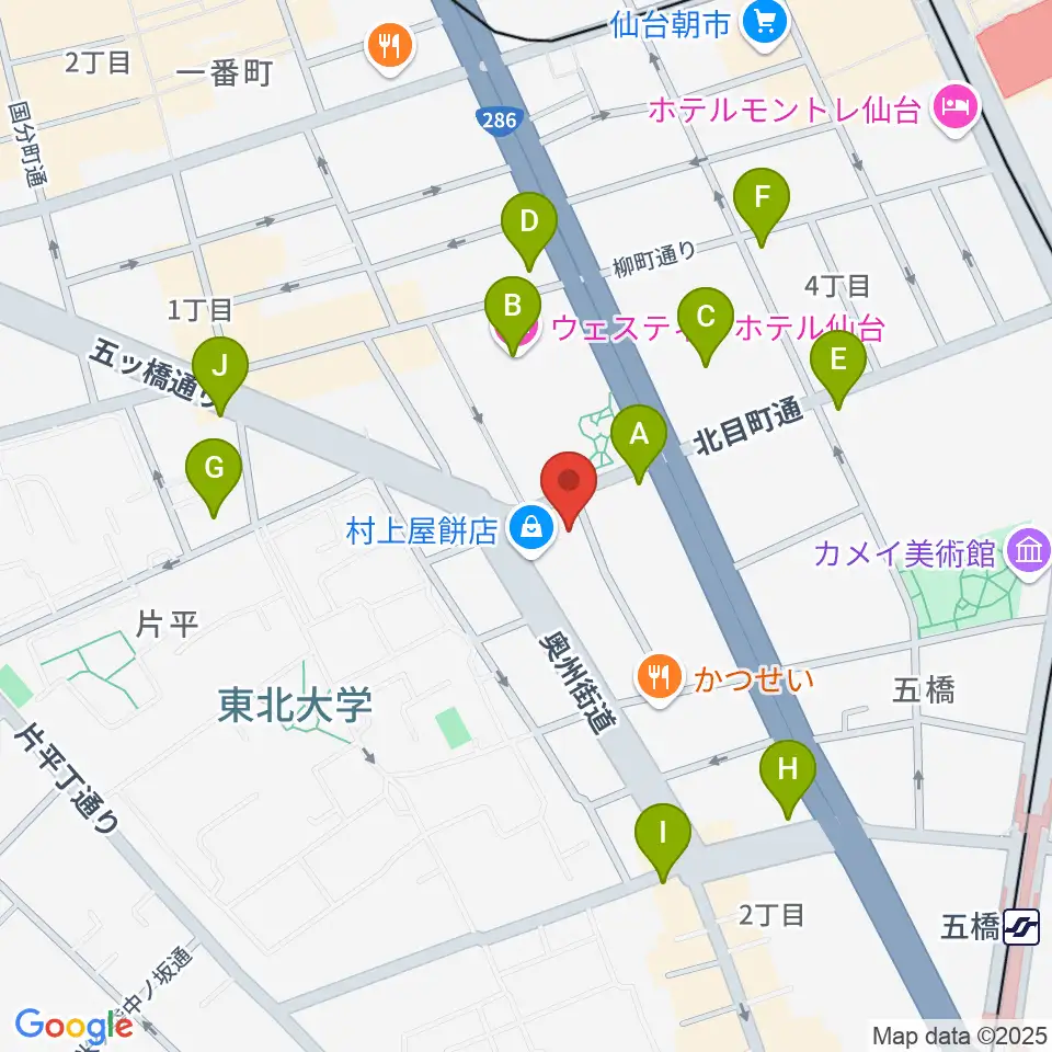 ピアノテック仙台周辺のコンビニエンスストア一覧地図