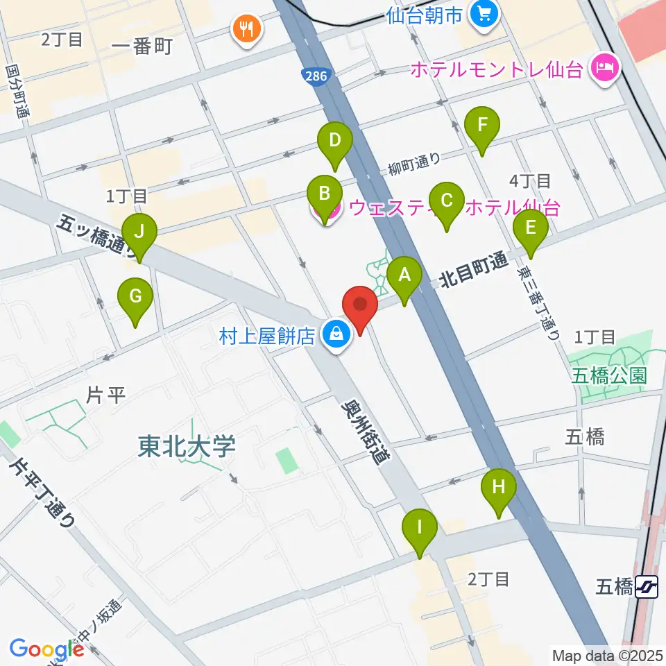 ピアノテック仙台周辺のコンビニエンスストア一覧地図