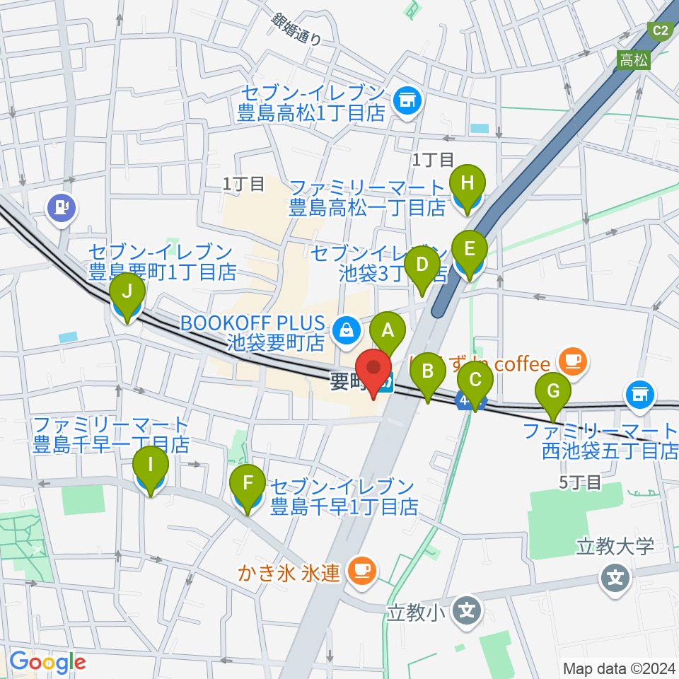 プラサギターラ周辺のコンビニエンスストア一覧地図