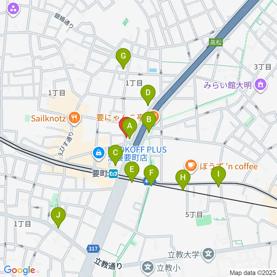 プラサギターラ周辺のコンビニエンスストア一覧地図