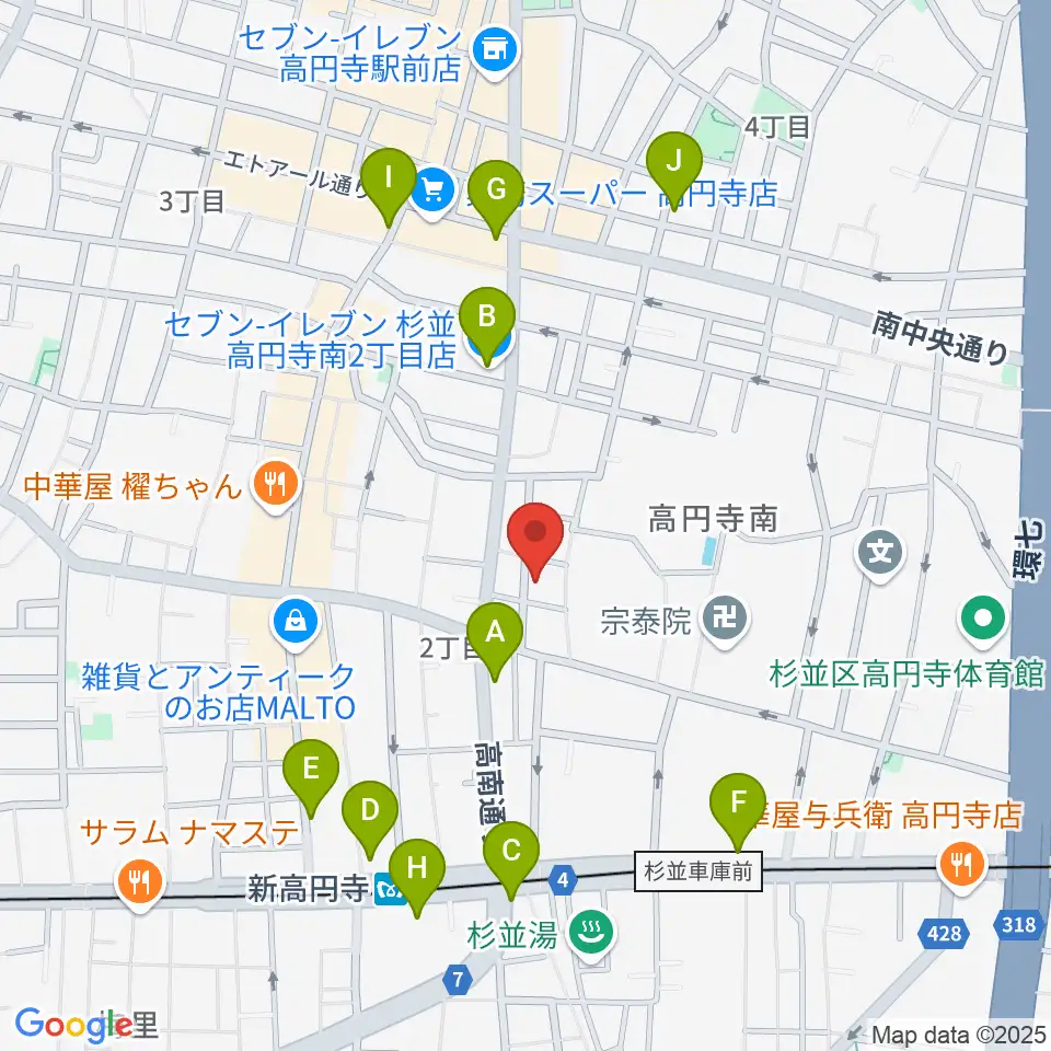 佐々木ヴァイオリン製作工房周辺のコンビニエンスストア一覧地図