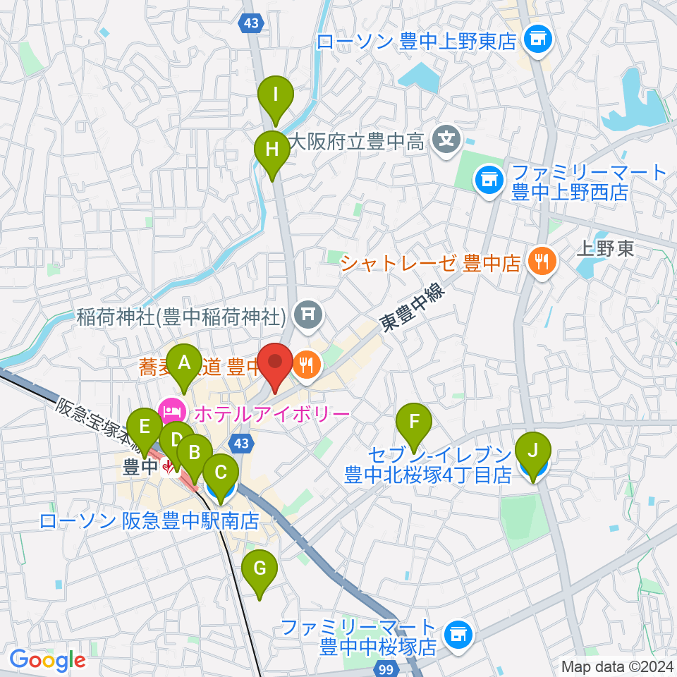 清家楽器周辺のコンビニエンスストア一覧地図