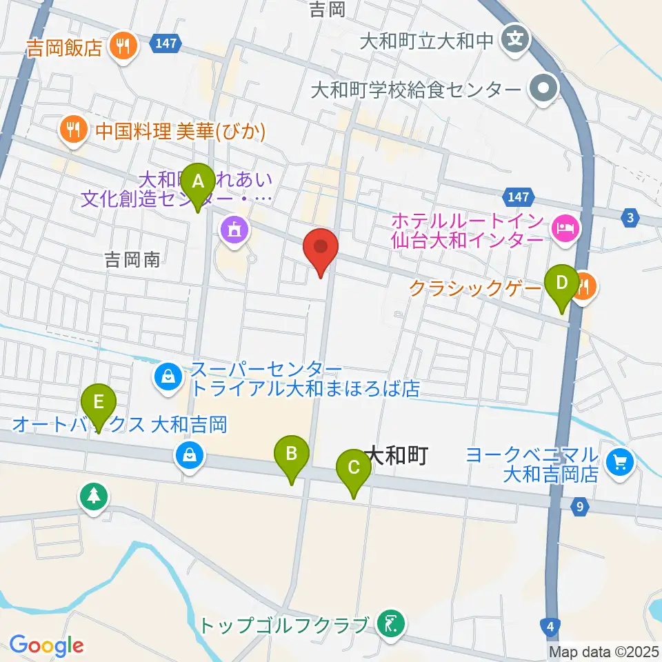 仙台ピアノ工房周辺のコンビニエンスストア一覧地図
