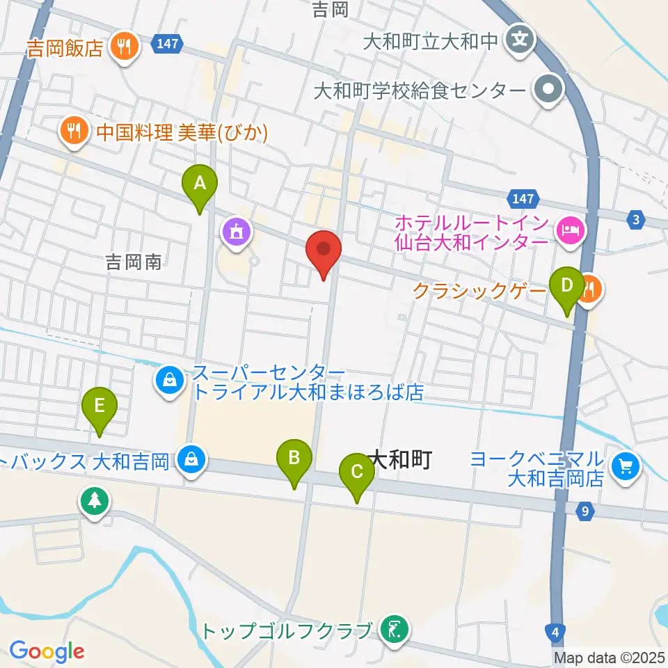 仙台ピアノ工房周辺のコンビニエンスストア一覧地図