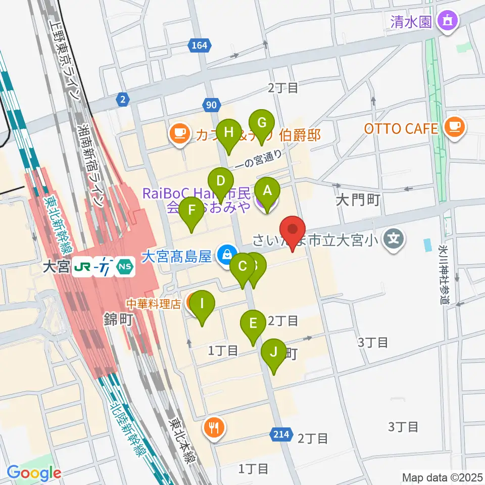 下倉楽器 大宮店周辺のコンビニエンスストア一覧地図
