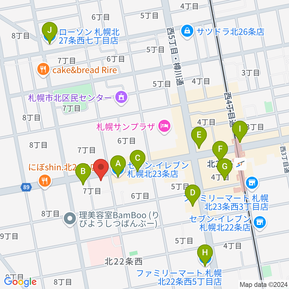 ジングル周辺のコンビニエンスストア一覧地図