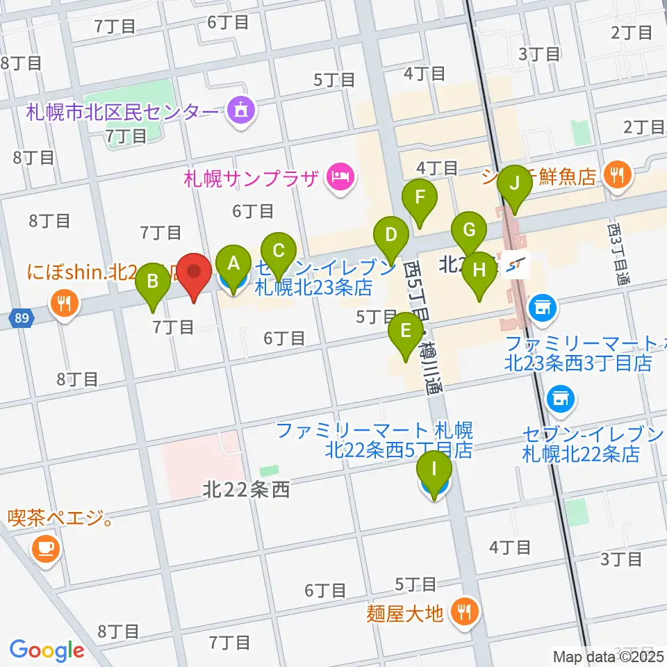 ジングル周辺のコンビニエンスストア一覧地図