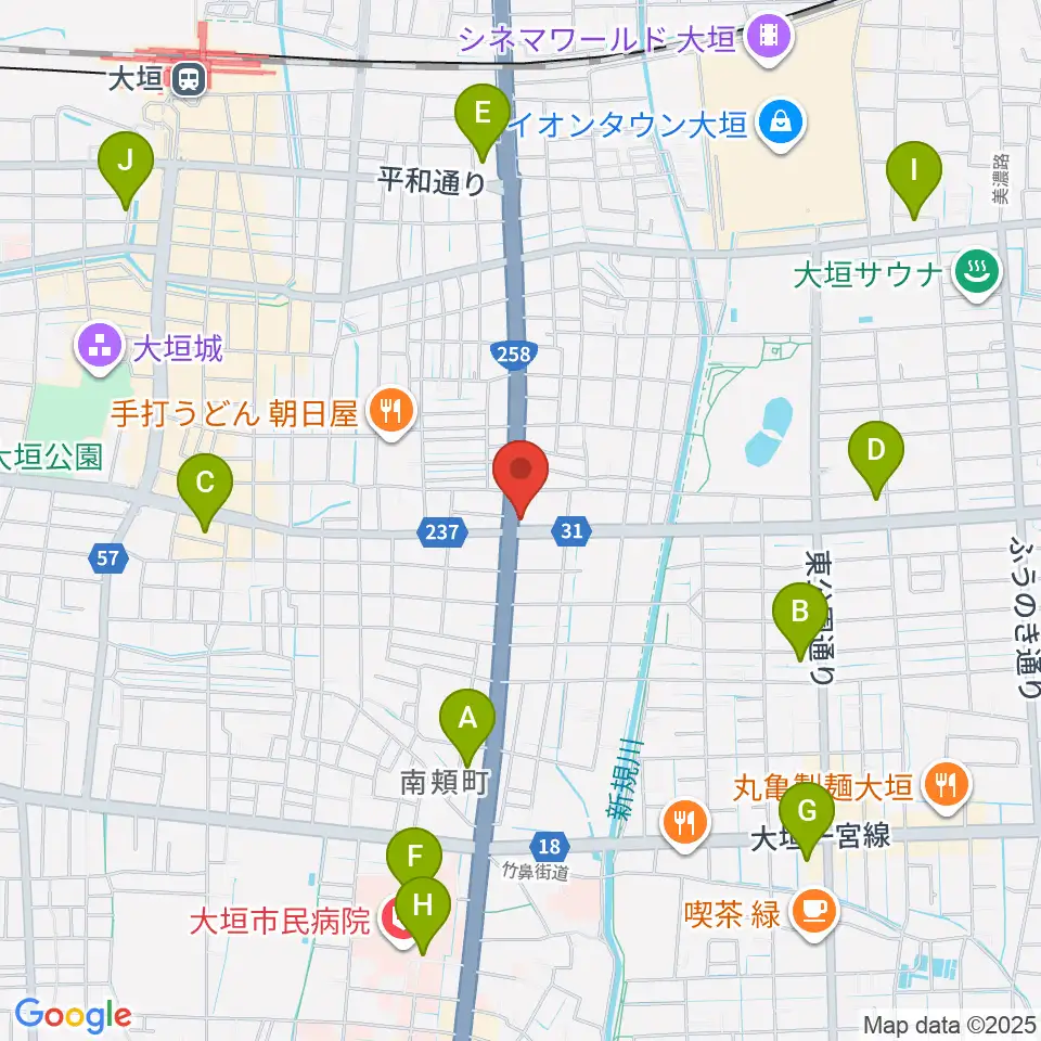 松栄楽器 大垣本店周辺のコンビニエンスストア一覧地図