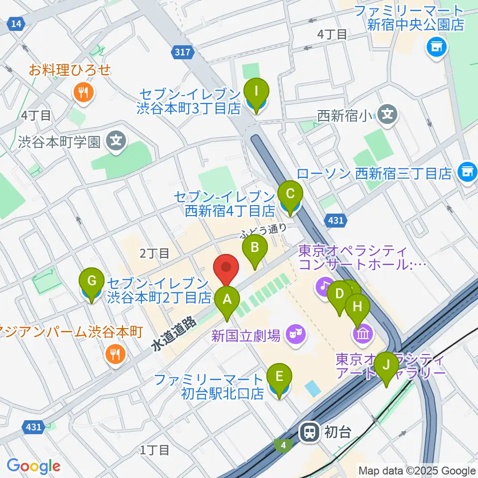 レオミュージック周辺のコンビニエンスストア一覧地図