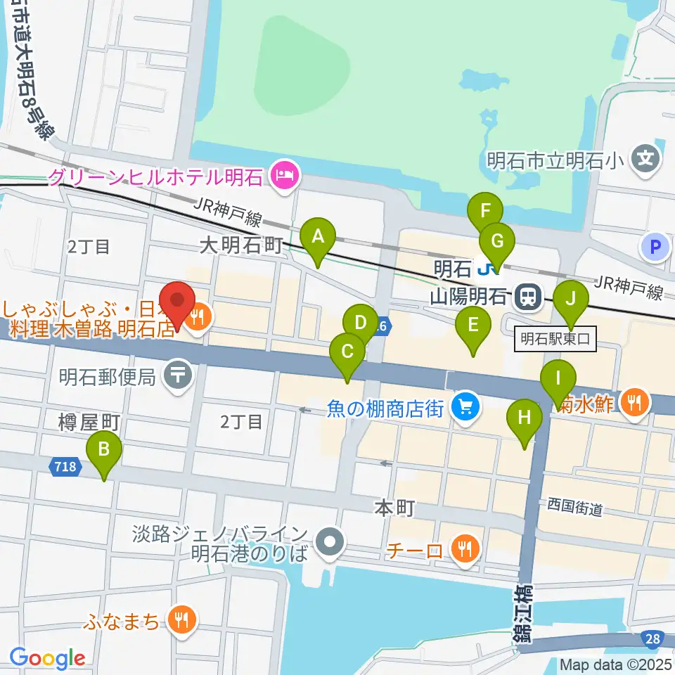 スガナミ楽器 明石店周辺のコンビニエンスストア一覧地図