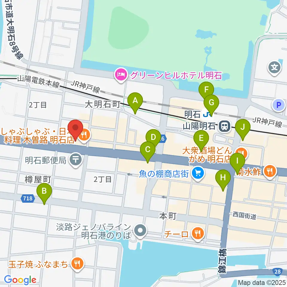 スガナミ楽器 明石店周辺のコンビニエンスストア一覧地図