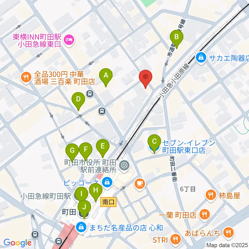 スガナミ楽器 町田店周辺のコンビニエンスストア一覧地図