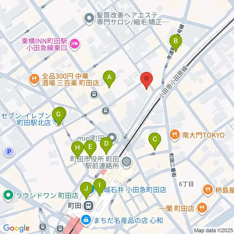 スガナミ楽器 町田店周辺のコンビニエンスストア一覧地図