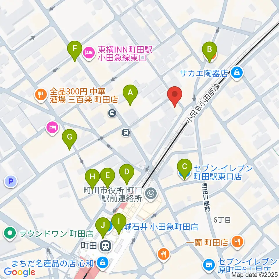 スガナミ楽器 町田店周辺のコンビニエンスストア一覧地図