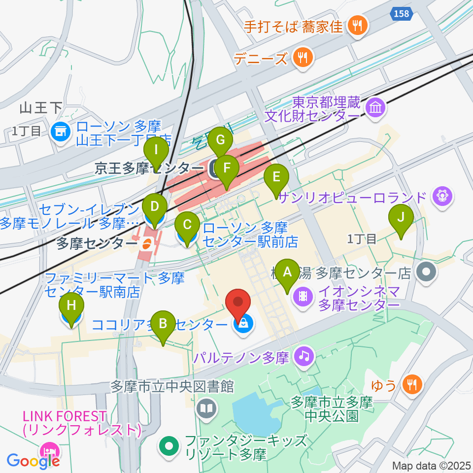 スガナミ楽器 多摩店周辺のコンビニエンスストア一覧地図