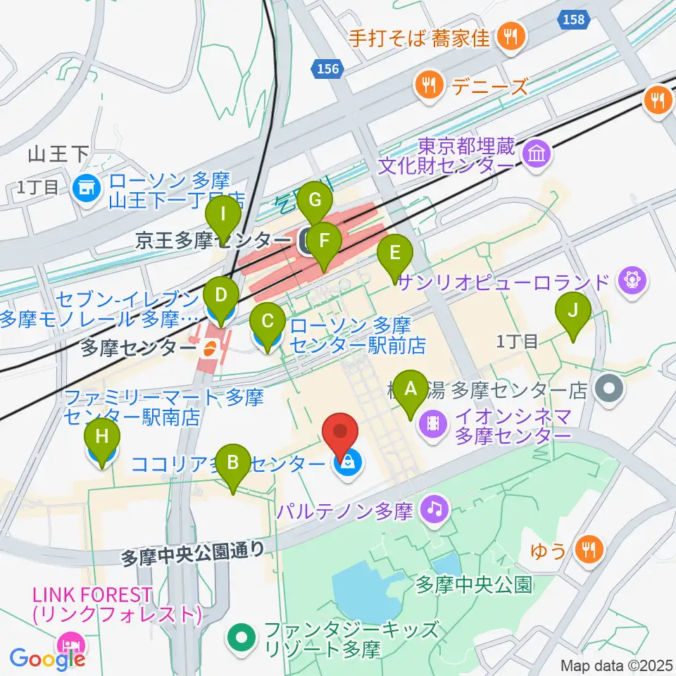 スガナミ楽器 多摩店周辺のコンビニエンスストア一覧地図