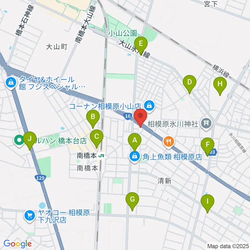 スガナミ楽器 南橋本店周辺のコンビニエンスストア一覧地図