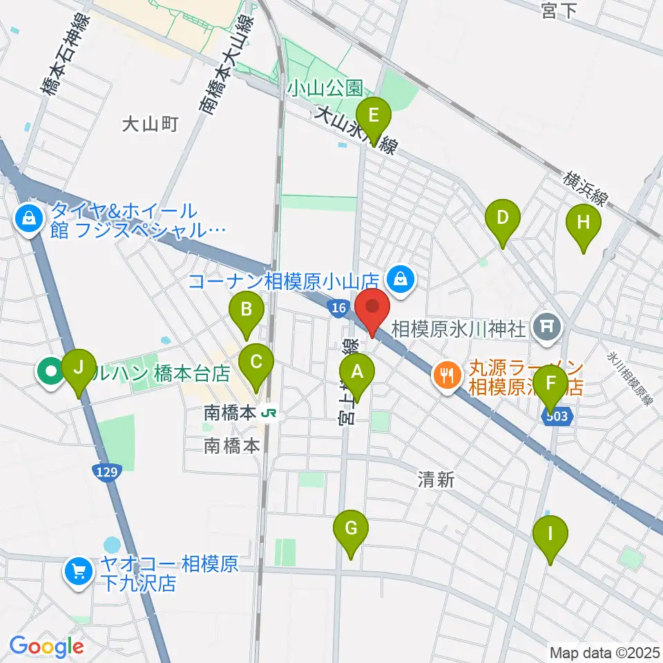 スガナミ楽器 南橋本店周辺のコンビニエンスストア一覧地図