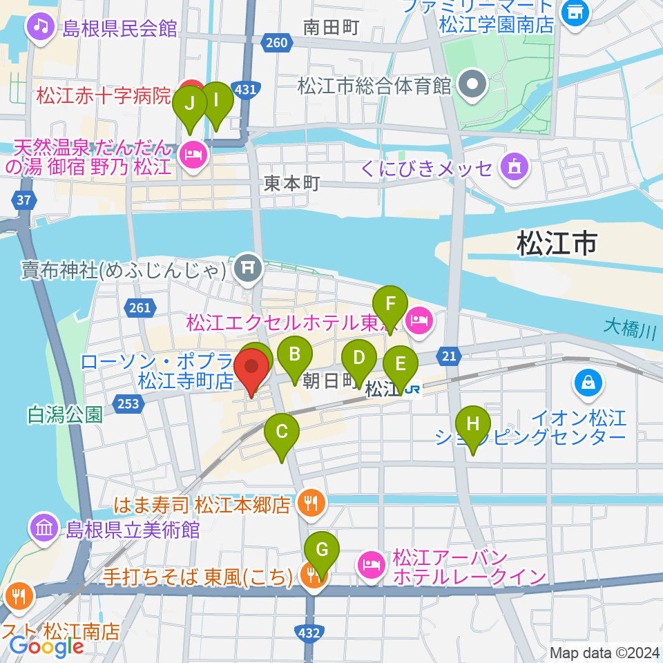 タカキ楽器店周辺のコンビニエンスストア一覧地図