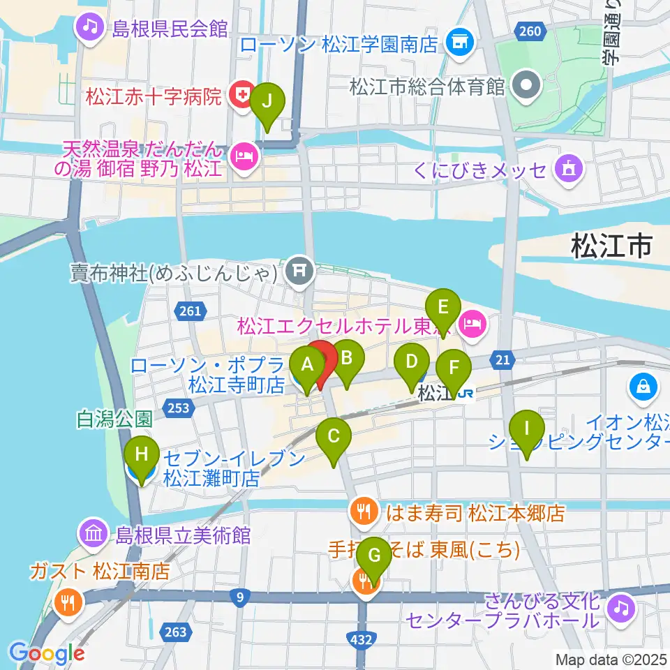 タカキ楽器店周辺のコンビニエンスストア一覧地図